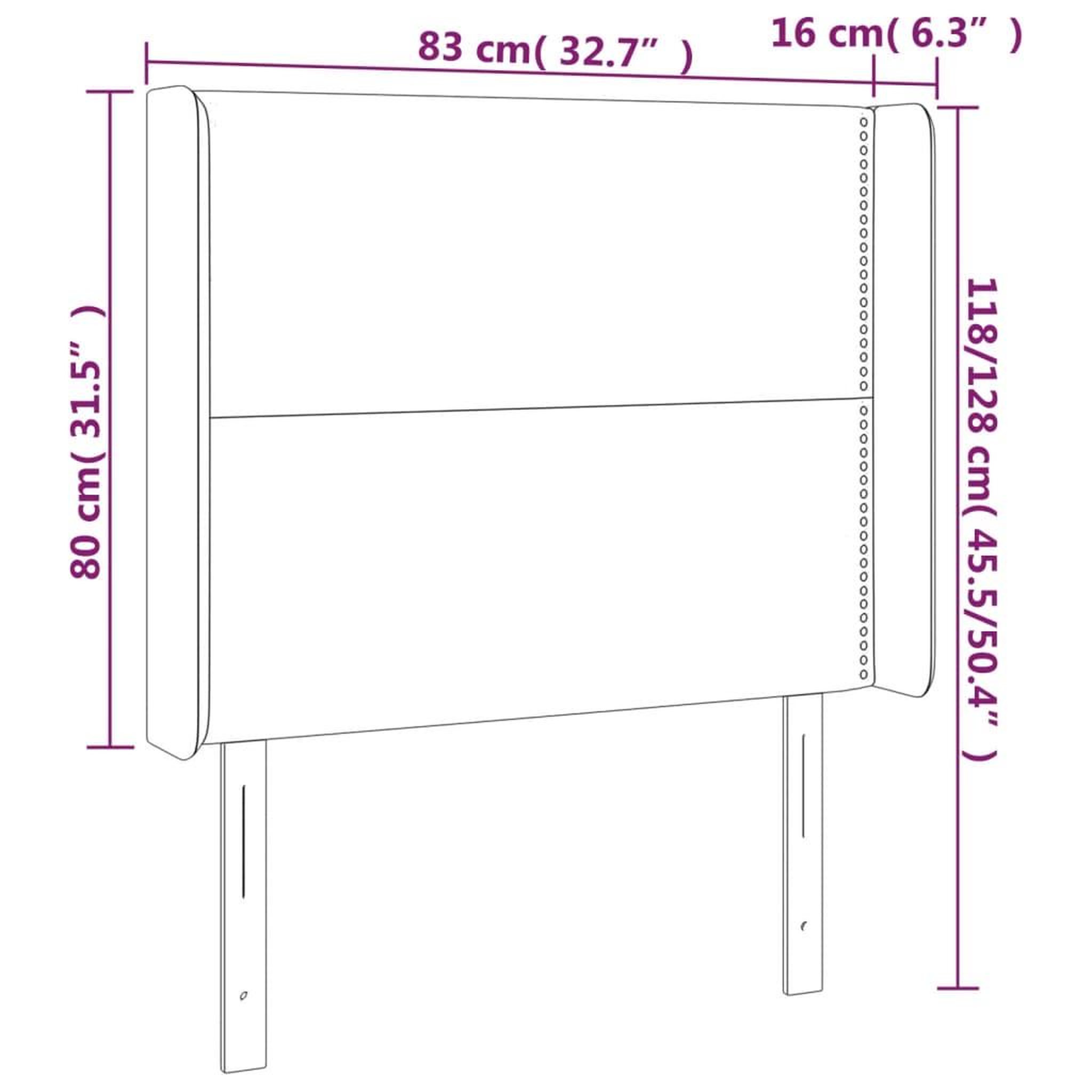 Voir la diapositive 6 : VIDAXL Tete de lit a LED Blanc 83x16x118/128 cm Similicuir