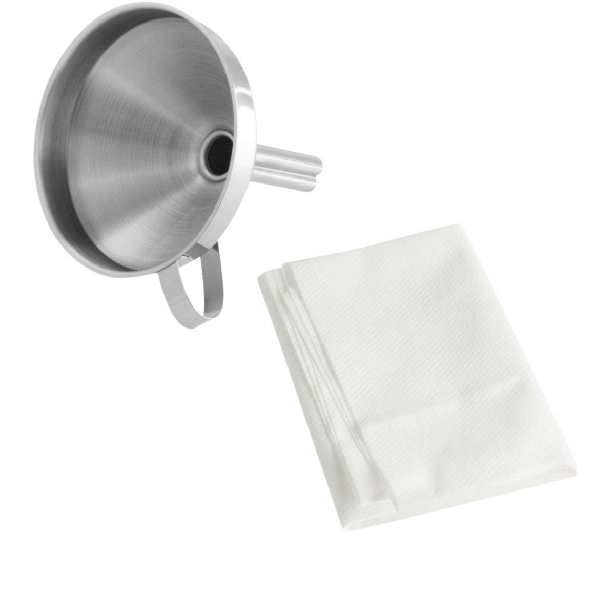 Fackelmann Set de 2 ustensiles pour confiture avec entonnoir et tissu filtrant Dr Oetker