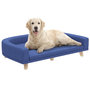 Voir la diapositive 1 : PAWHUT Canapé chien lit pour chien design scandinave coussin déhoussable dim 98L x 67l x 25H cm pieds bois tissu polyester bleu