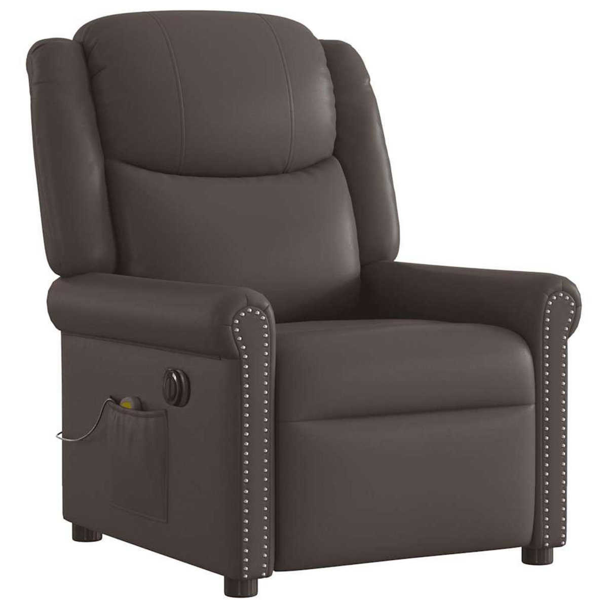 VIDAXL Fauteuil de massage inclinable electrique marron brillant