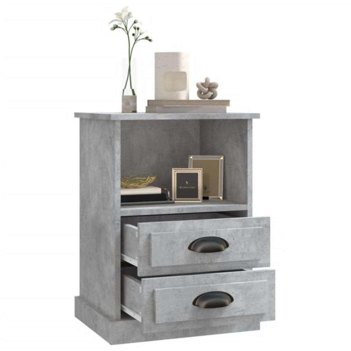 VIDAXL Table de chevet gris béton 43x36x60 cm