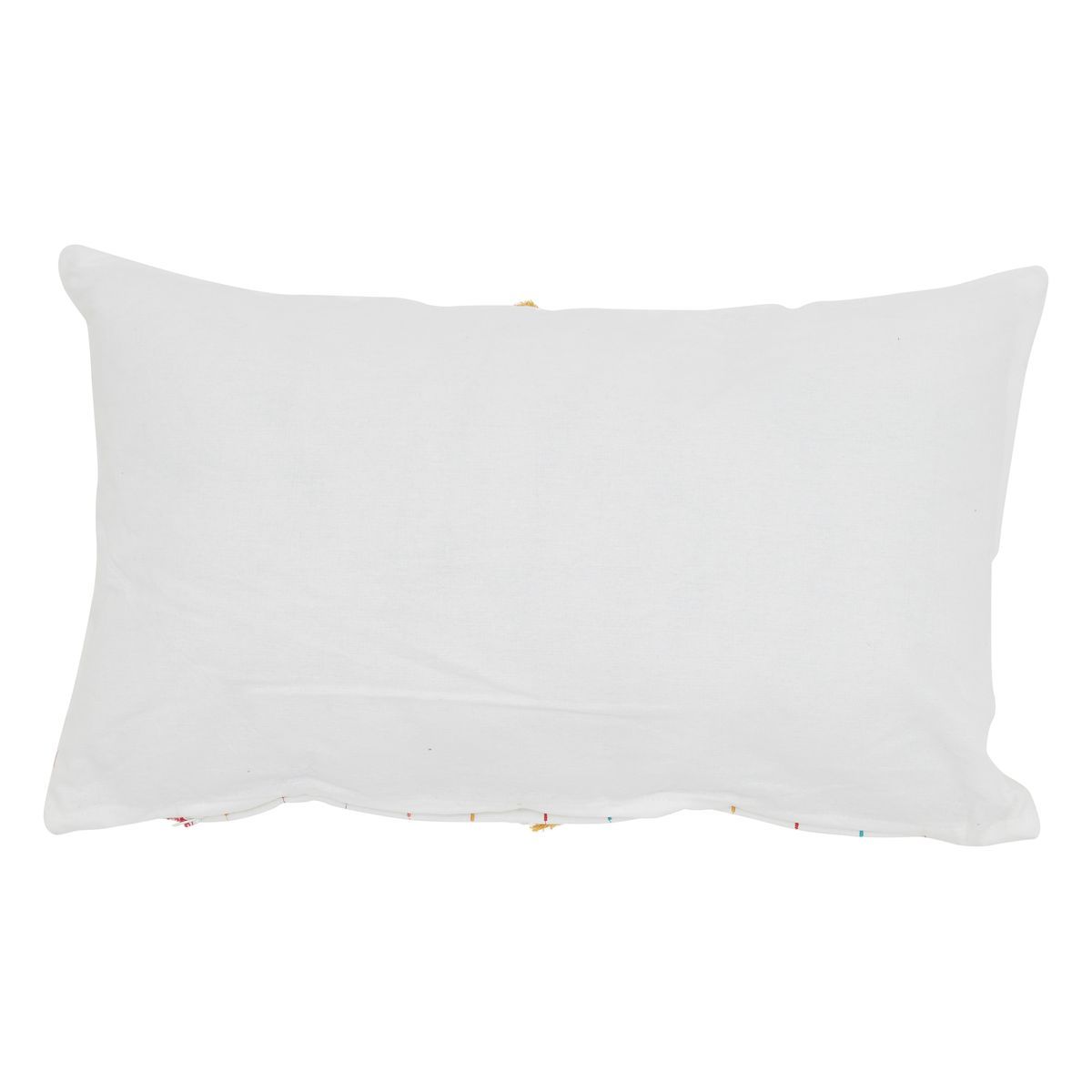 ACTUEL Coussin déco enfant rectangulaire en coton mini pompons
