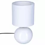  Lampe à Poser Céramique  Boule  24cm Blanc
