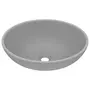 VIDAXL Lavabo ovale de luxe Gris clair mat 40x33 cm Ceramique