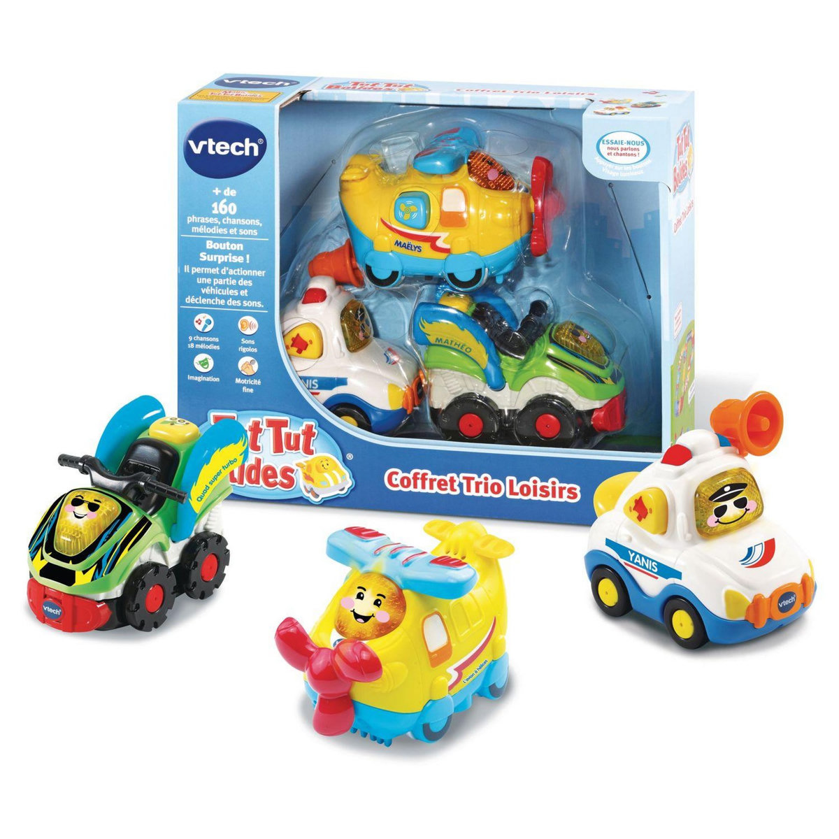 VTECH Coffret trio loisirs avion + quad + voiture de police - Tut tut bolides