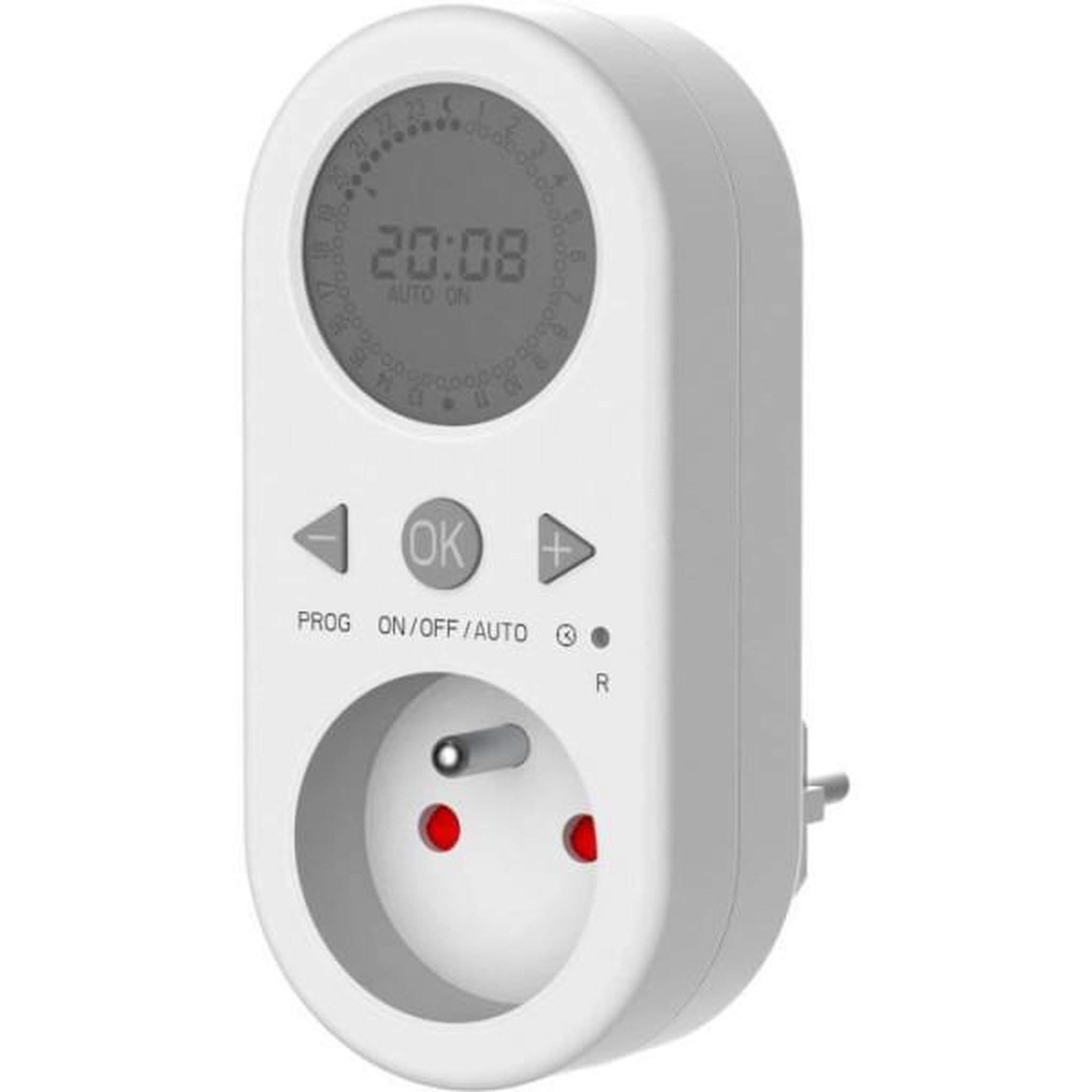 Voir la diapositive 5 : MARKET24 Programmateur digital avec horloge - GAO - 1800 W - Ecran LCD - Blanc