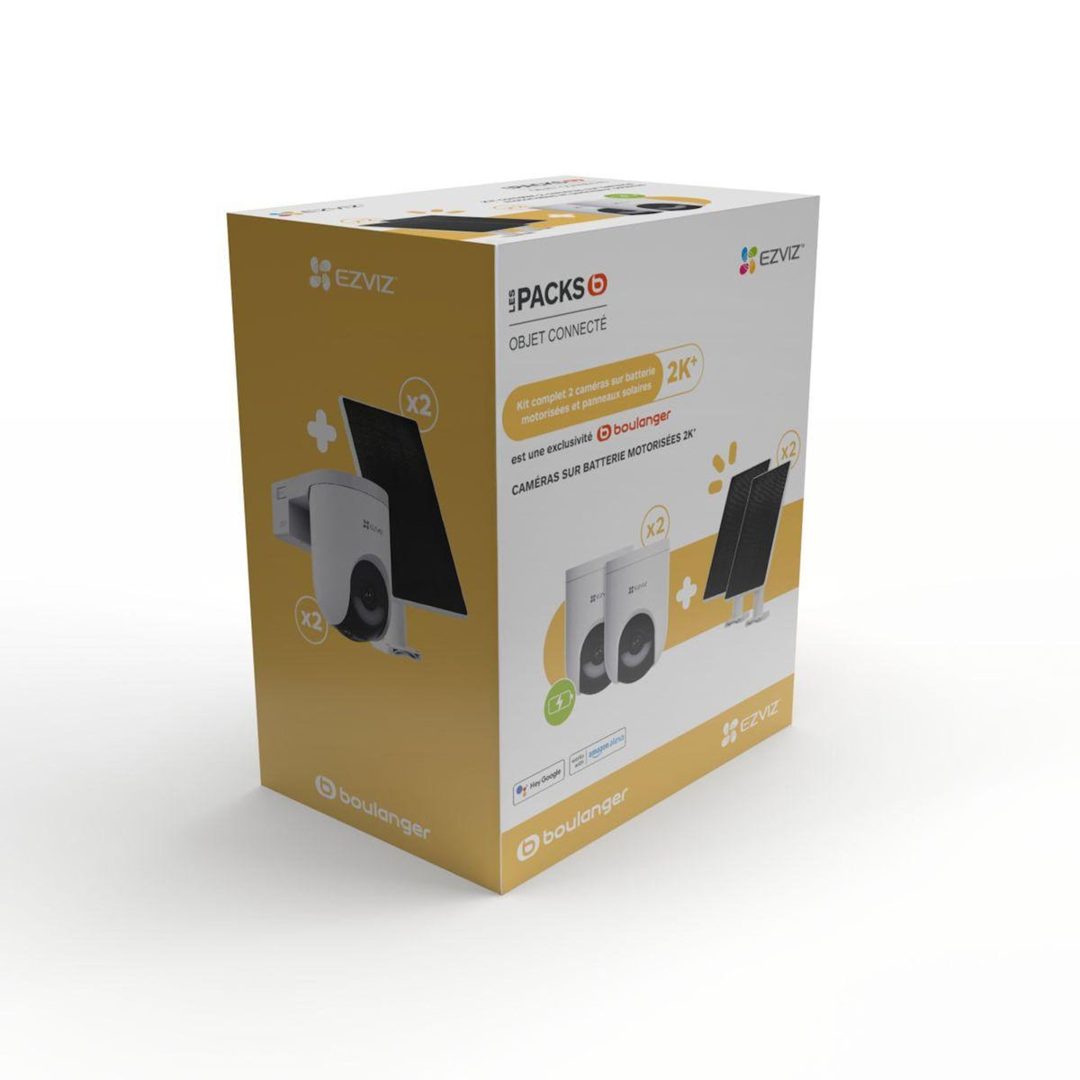 EZVIZ Pack sécurité 2 cam. HB8 Lite+ Panneau Solaire