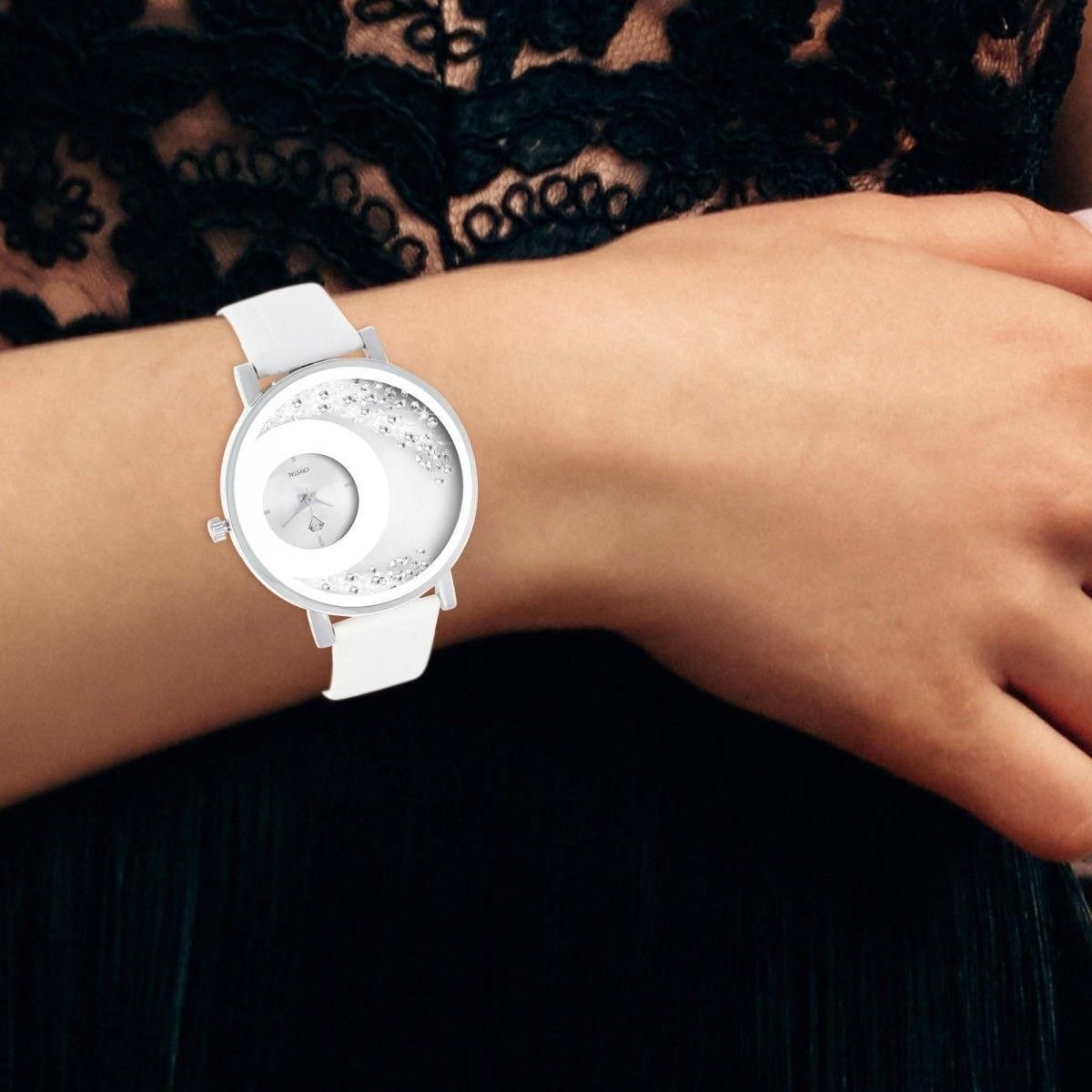 SC CRYSTAL Montre Luna SC Crystal ornée de Cristaux scintillants