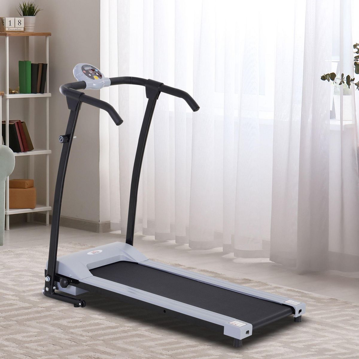 HOMCOM Tapis de marche électrique tapis de Fitness 450 W gris noir