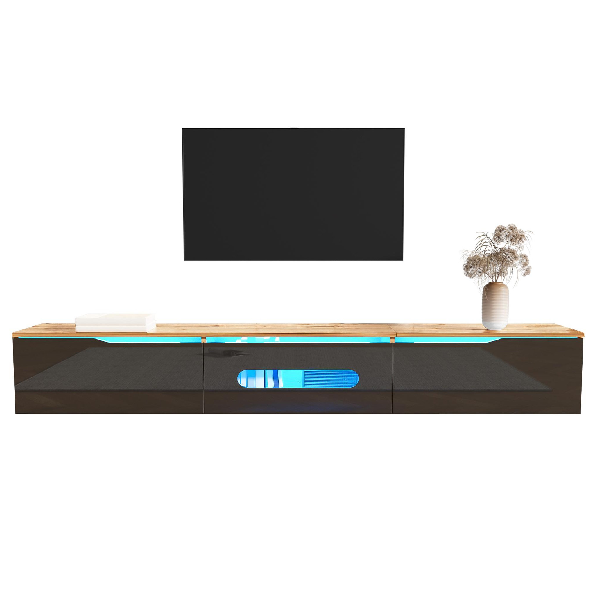 MERAX Meuble tv. Coloris disponibles : Blanc, Marron, Noir