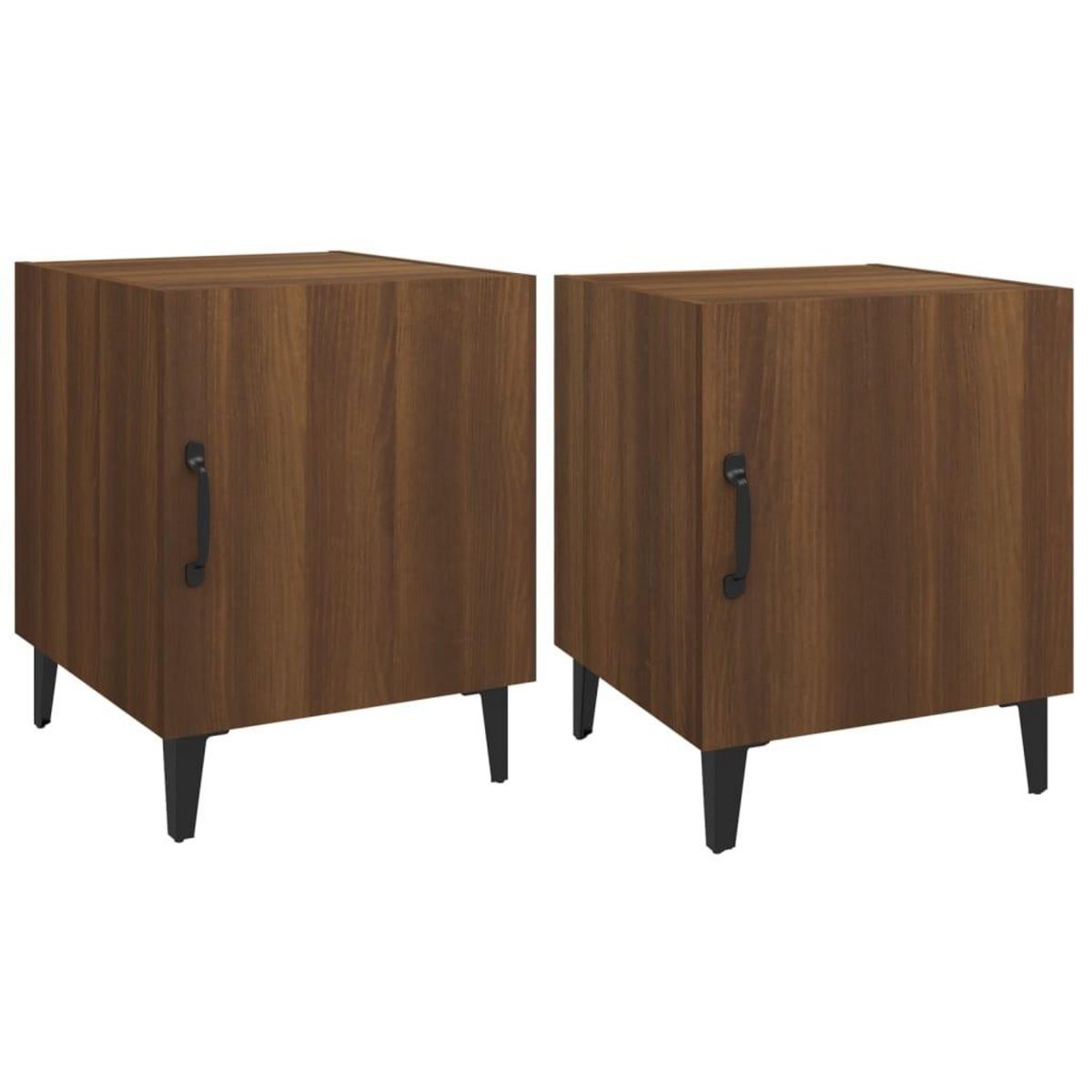 VIDAXL Tables de chevet 2 pcs Chene marron Bois d'ingenierie