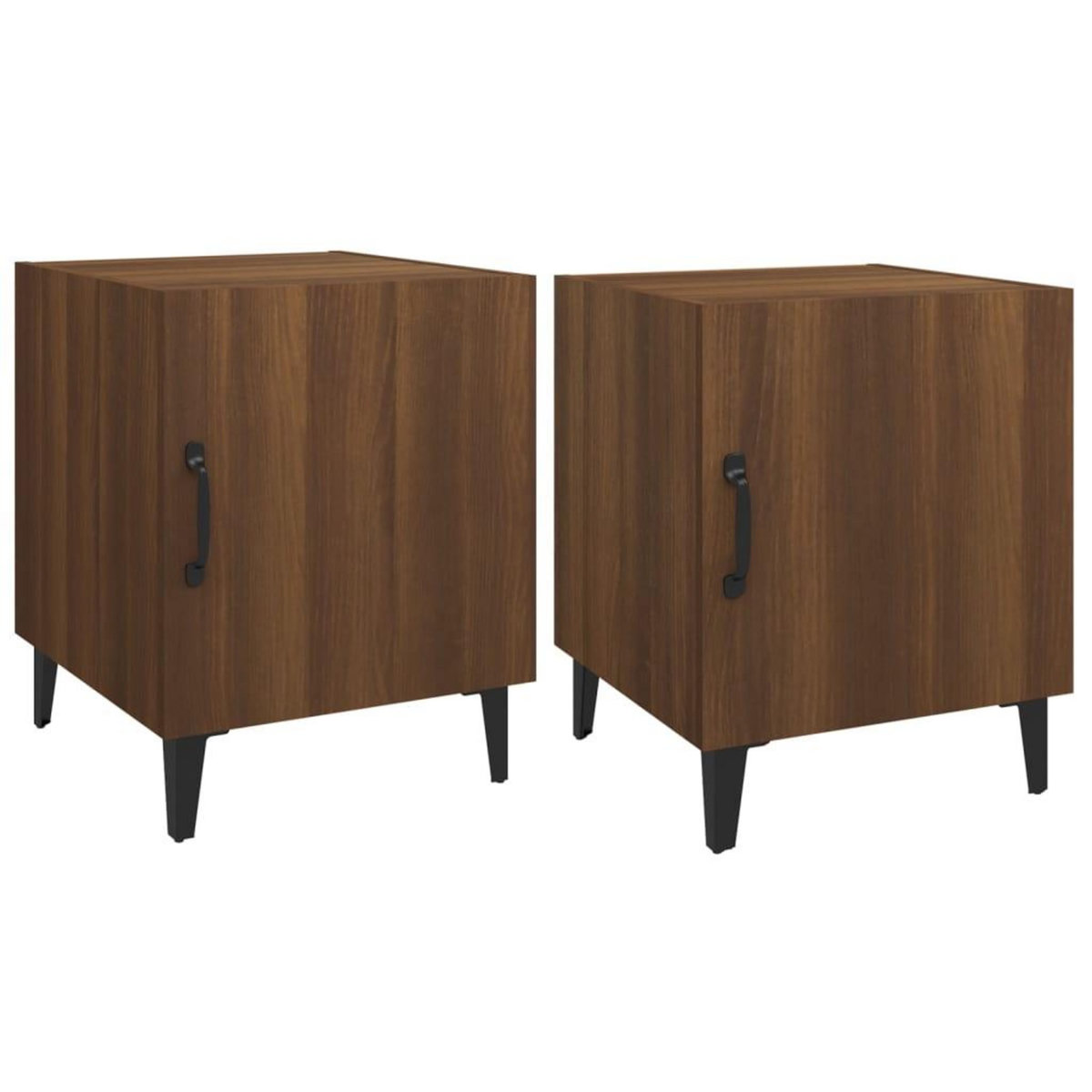 VIDAXL Tables de chevet 2 pcs Chene marron Bois d'ingenierie