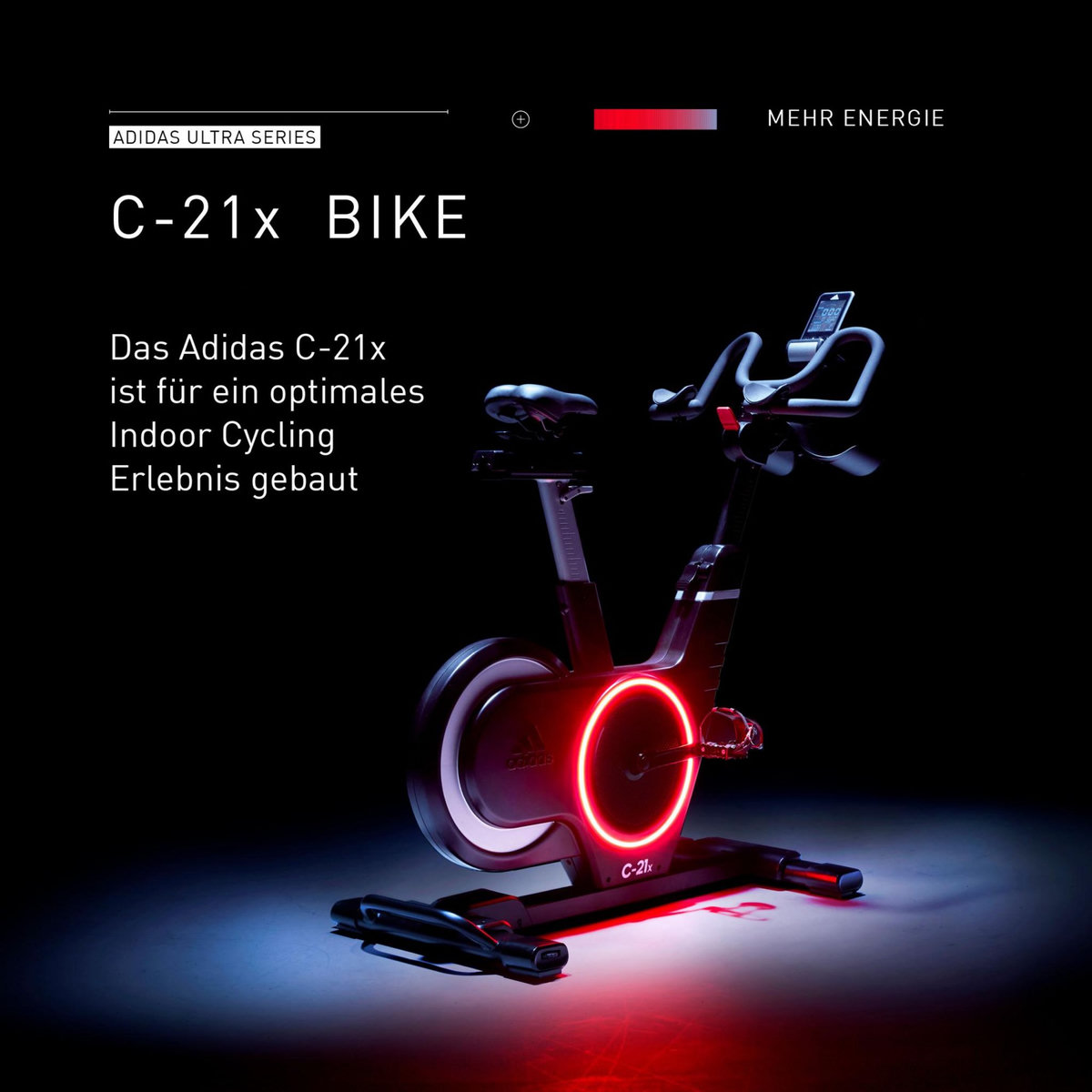 Adidas Velo de fitness Ergomètre - Adidas - Maison/Appartement - Modèle C-21x - Roue d'inertie 16 KG - Ecran LED