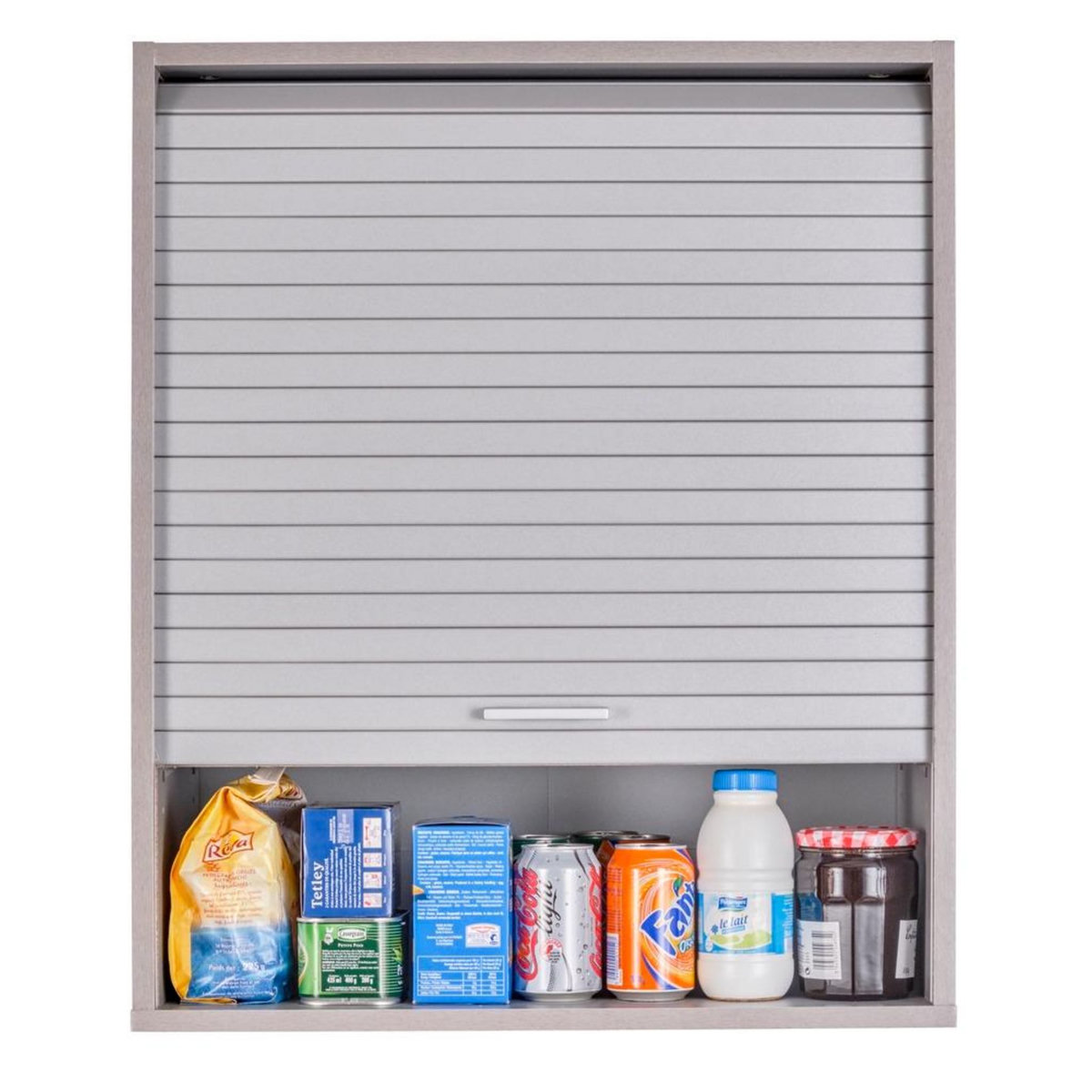Rangement de cuisine à rideau coloris aluminium L60 cm - COOKING