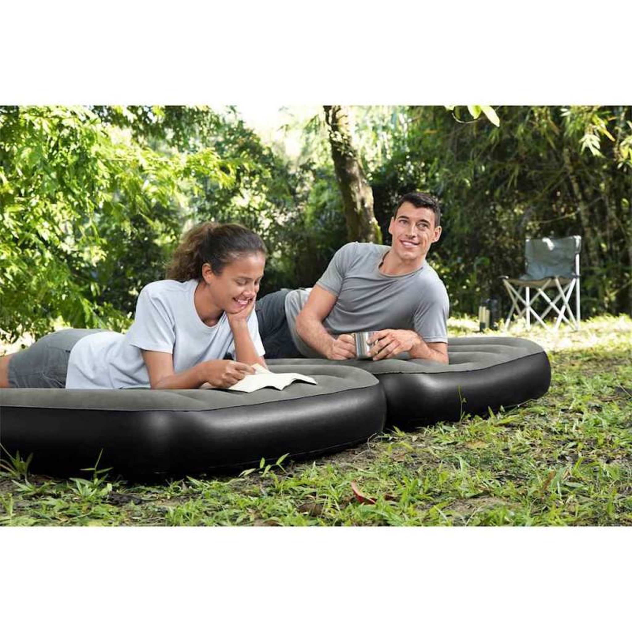Voir la diapositive 3 : BESTWAY Bestway Lit gonflable 3 en 1 Noir et gris 188x99x25 cm