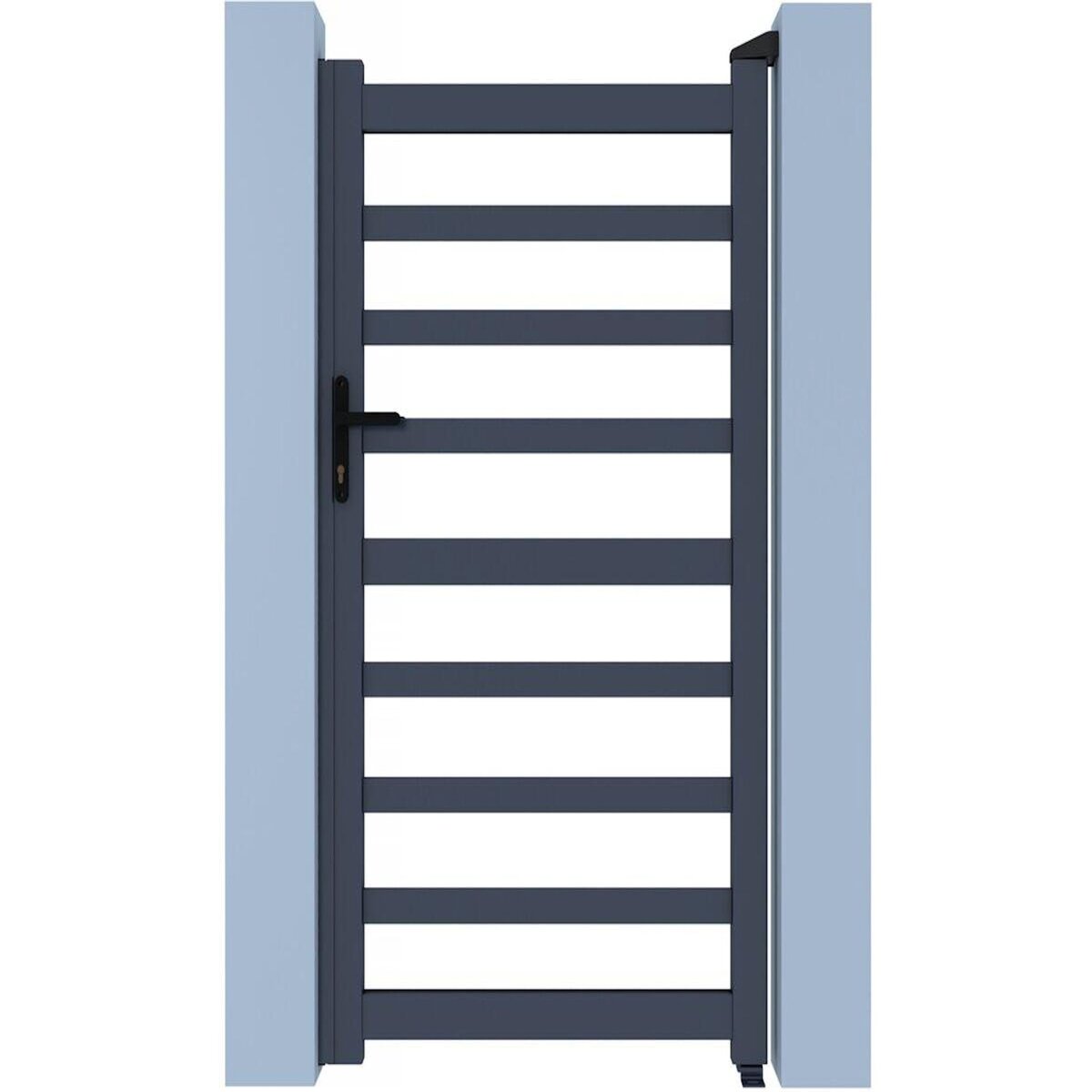 Habitat et Jardin Portillon aluminium ajouré  Marius  - 100 x 140 cm  - Gris