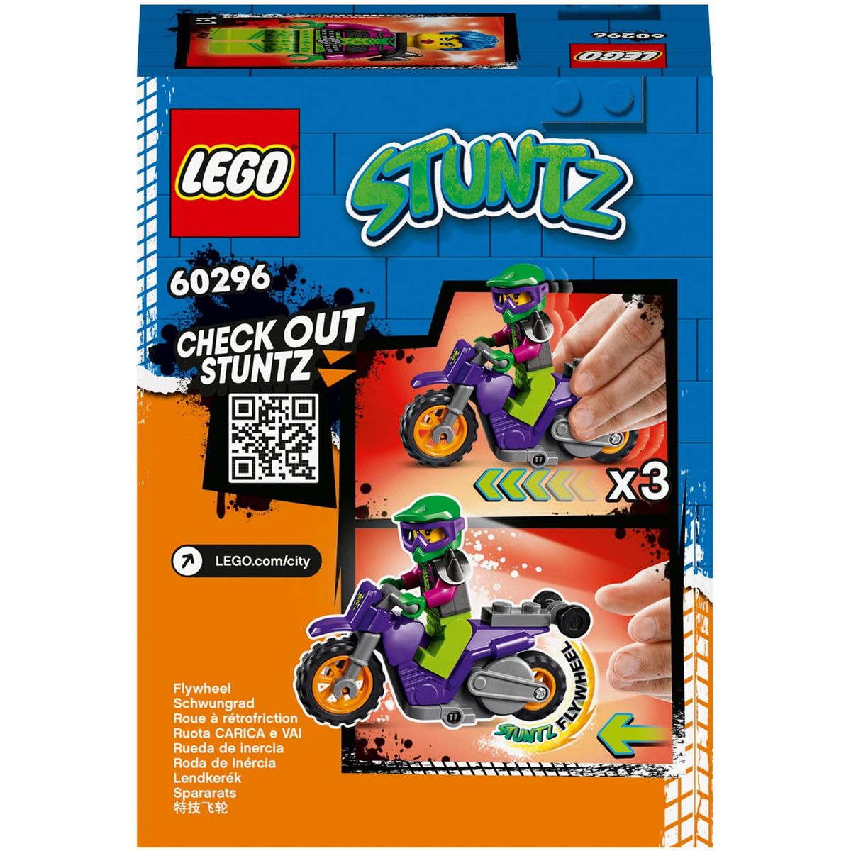 LEGO City Stuntz 60296 La moto de la cascade Roue arrière