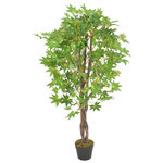 VIDAXL Plante artificielle d'erable avec pot Vert 120 cm