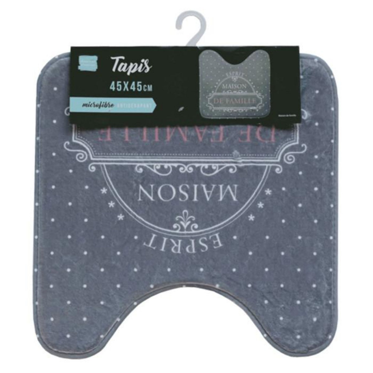 Paris Prix Tapis Contour WC  Maison de Famille  45x45cm Gris