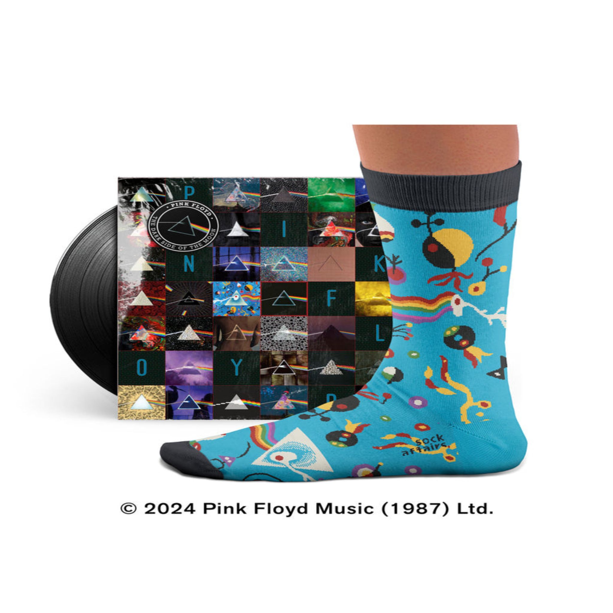 Voir la diapositive 3 : SOCK AFFAIRS Chaussettes pink floyd, dark side of the moon, bleues