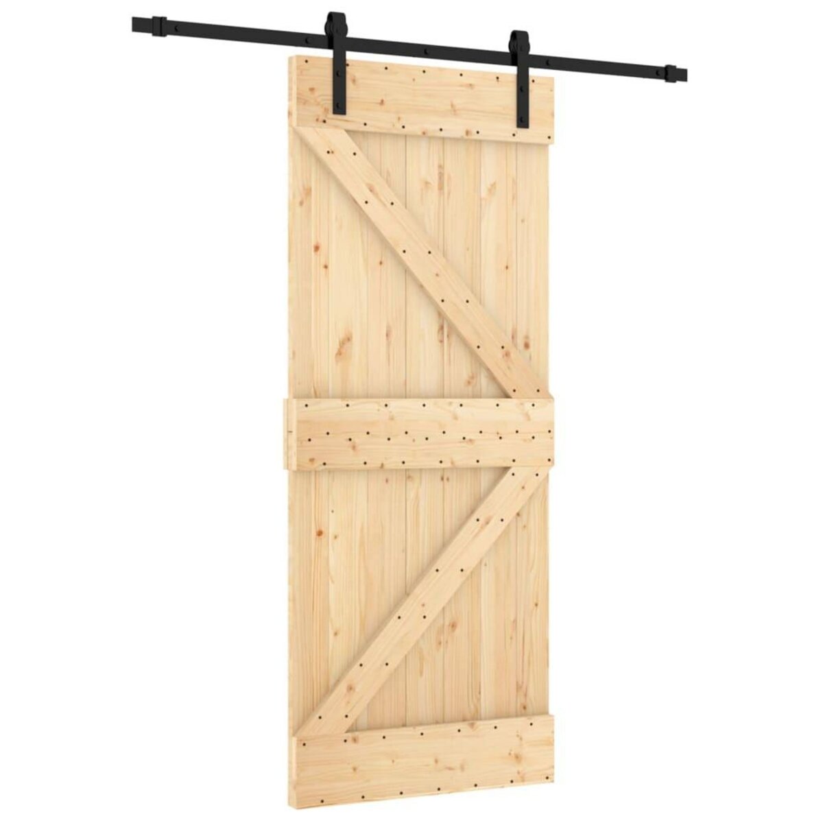 VIDAXL Porte coulissante et kit de quincaillerie 85x210 cm pin massif