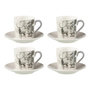 Voir la diapositive 1 : Paris Prix Lot de 4 Tasses à Café & Sous-Tasses  Renne  8cl Gris