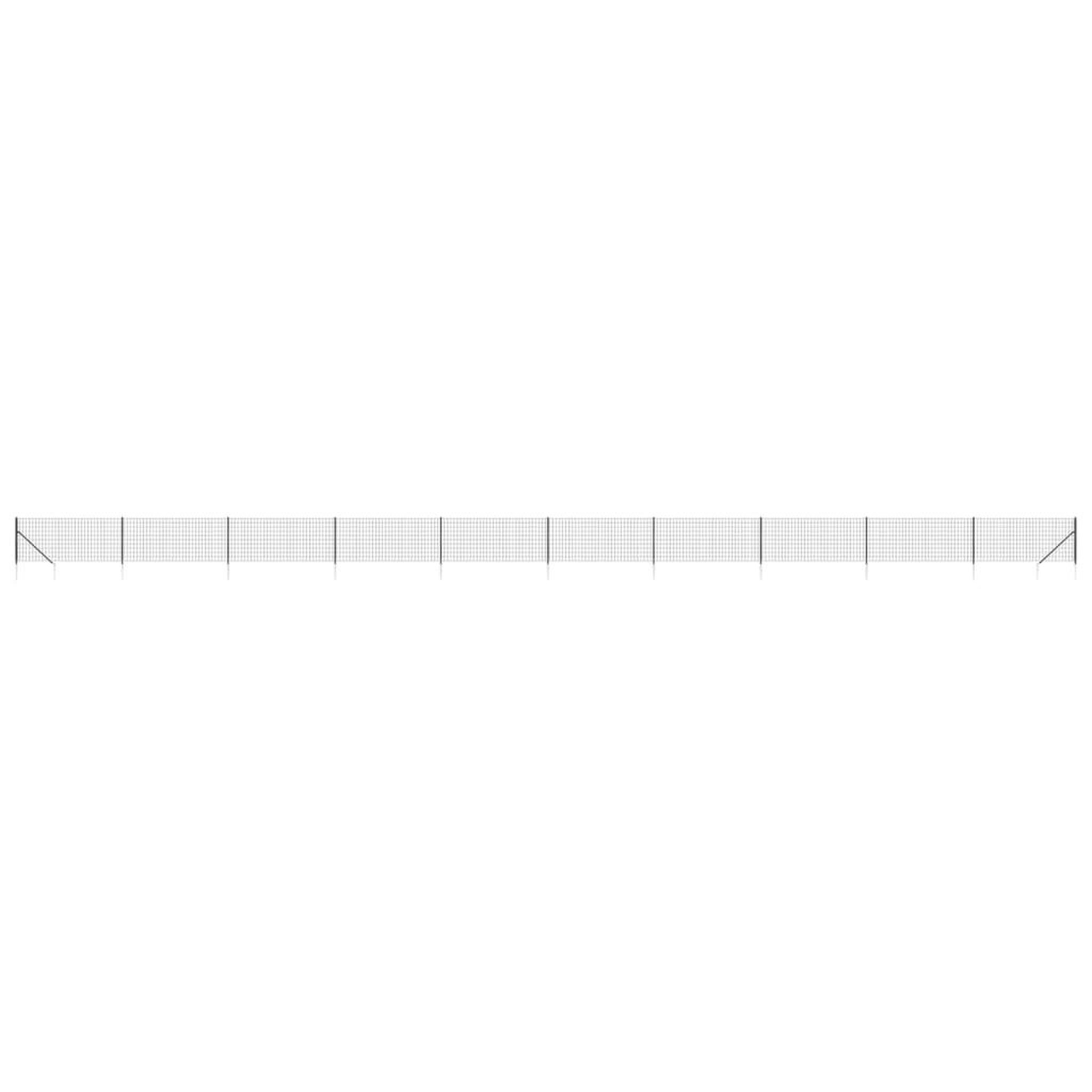 Voir la diapositive 2 : VIDAXL Cloture en treillis metallique et ancrage anthracite 0,8x25 m