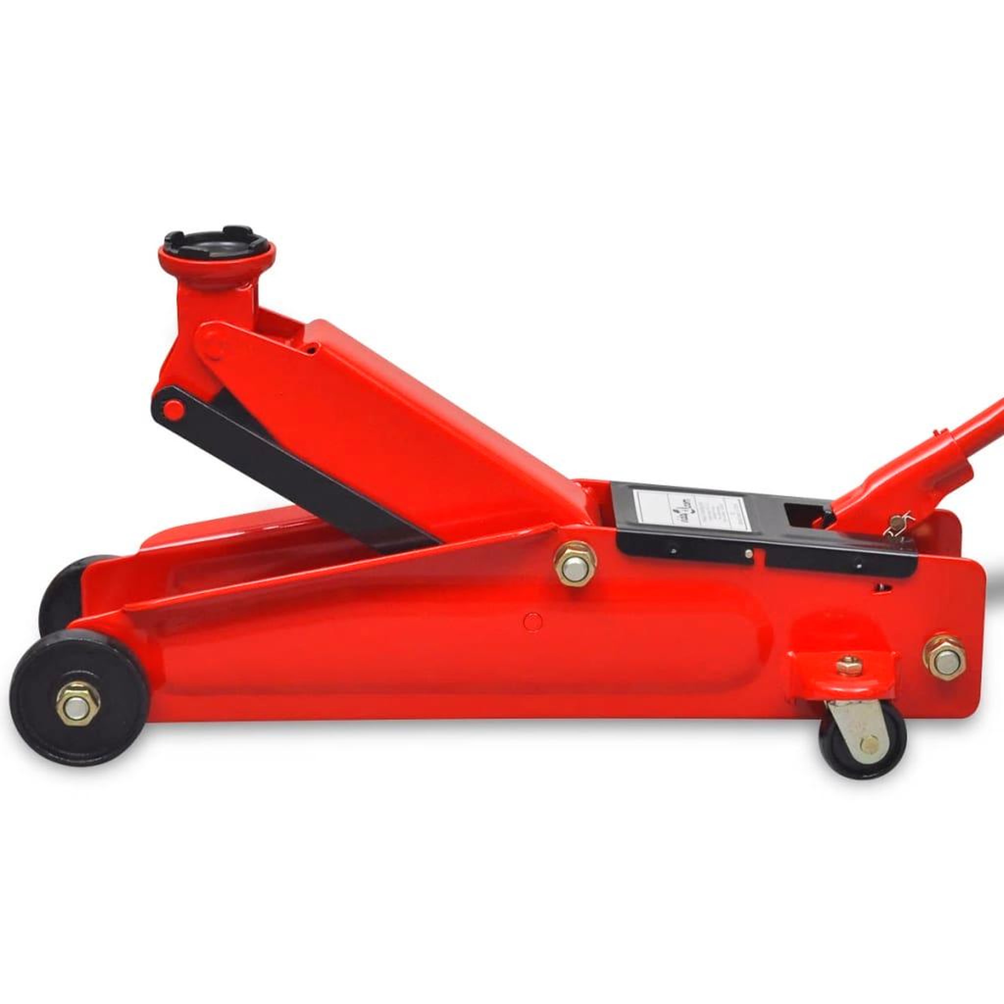 Voir la diapositive 3 : VIDAXL Cric de plancher hydraulique a profile bas 3 tonnes Rouge