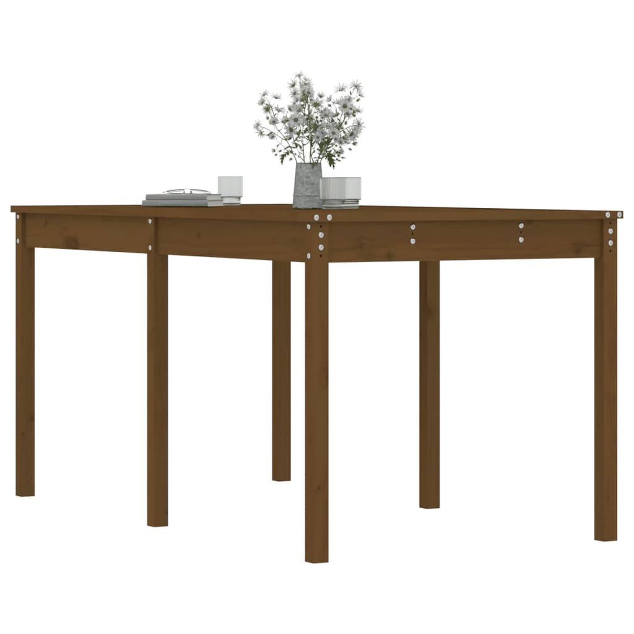 Voir la diapositive 4 : VIDAXL Table de jardin marron miel 159,5x82,5x76 cm bois massif de pin