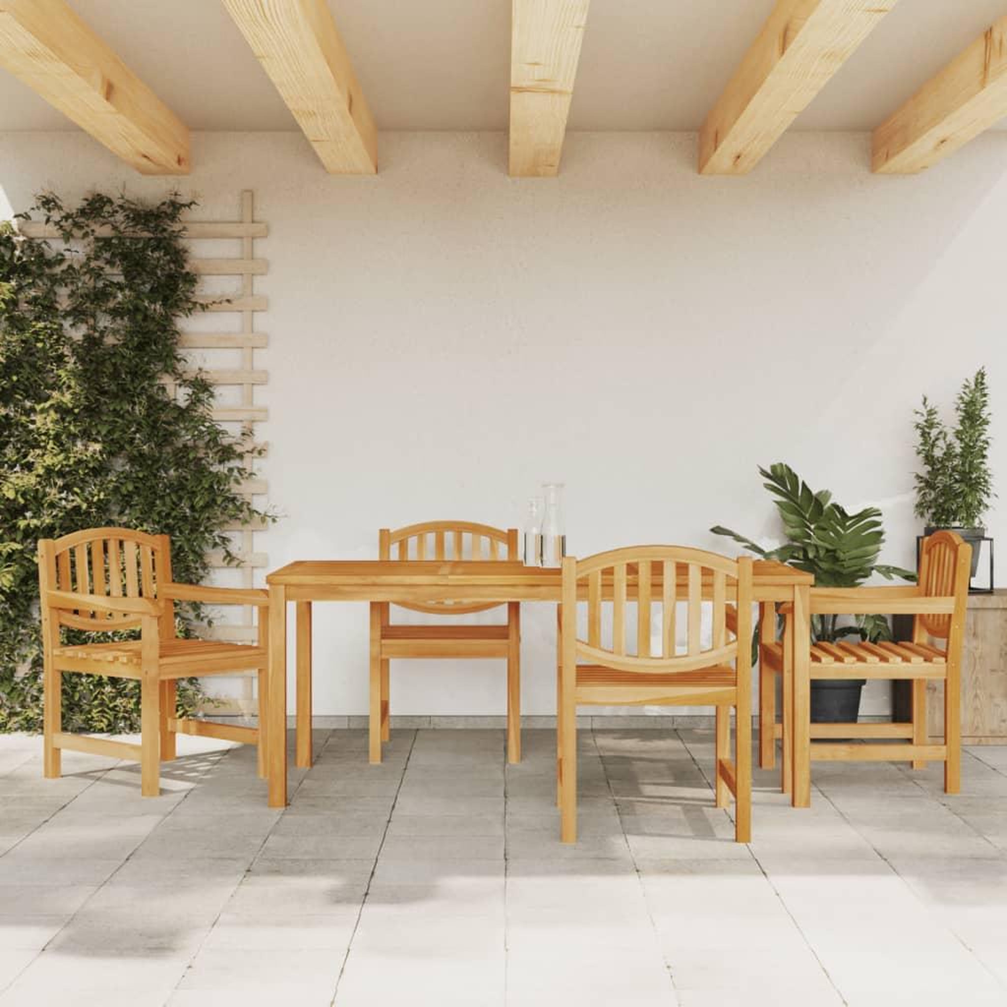 VIDAXL Ensemble a manger de jardin 5pcs Bois de teck massif