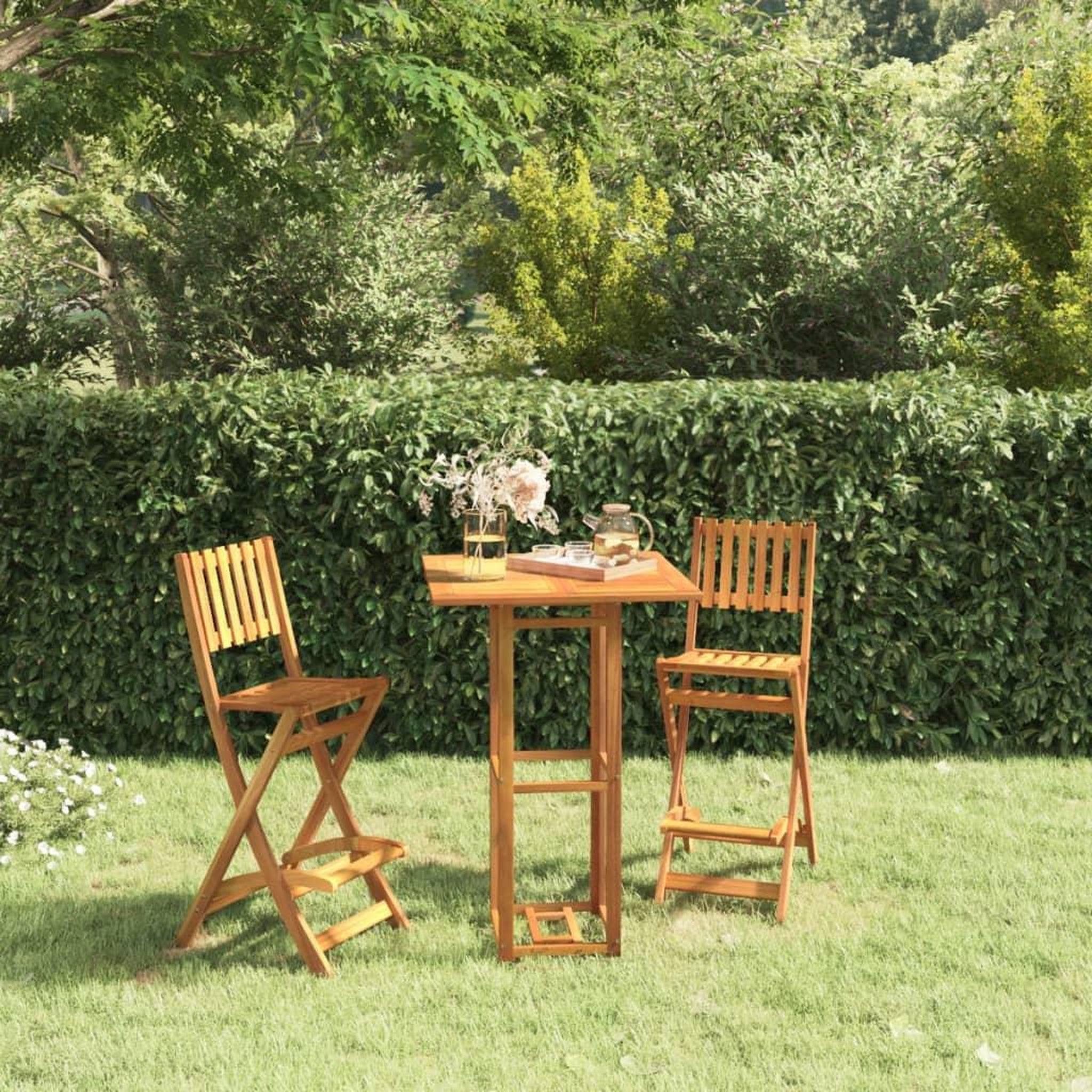 VIDAXL Ensemble de bar d'exterieur 3 pcs Bois d'acacia massif