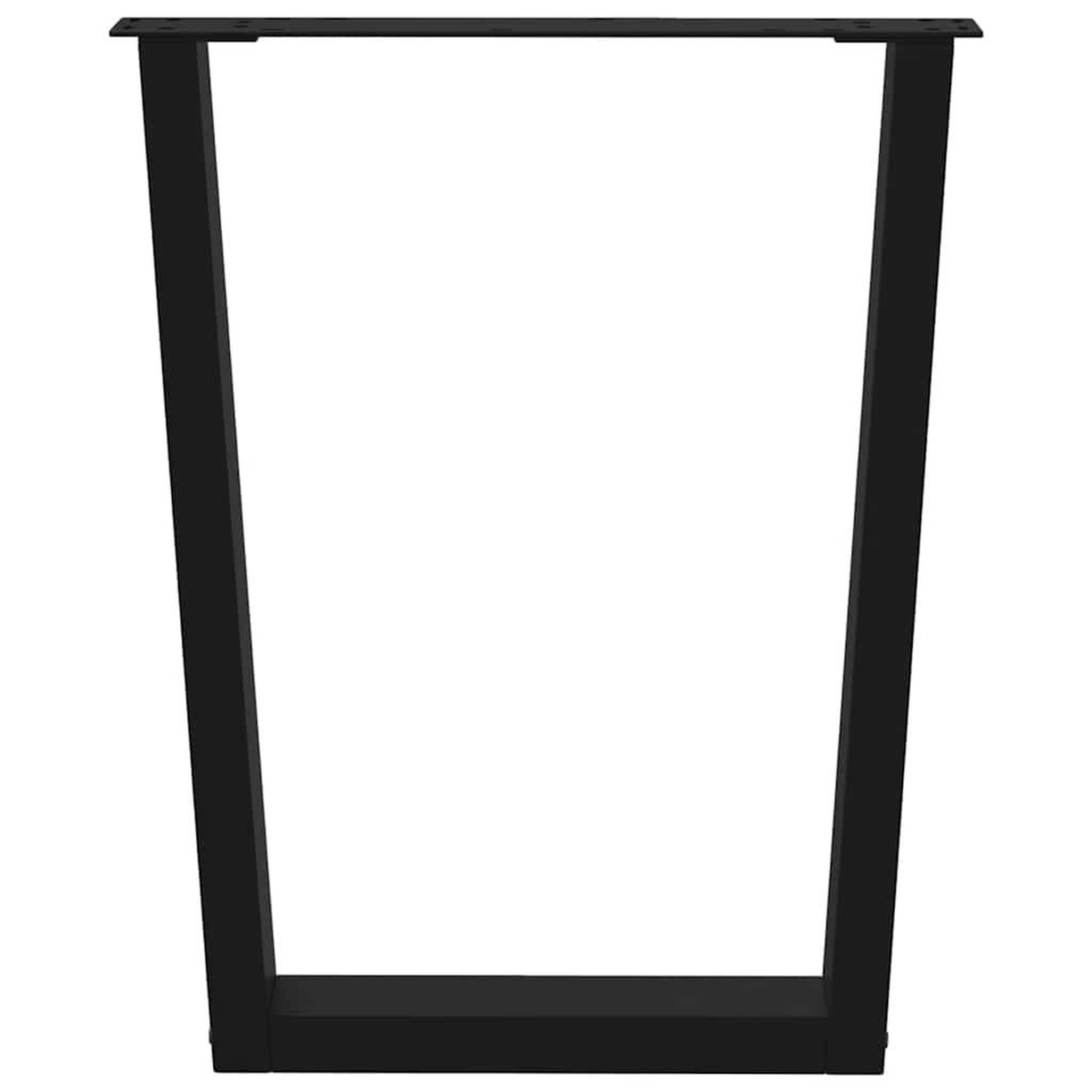 Voir la diapositive 3 : VIDAXL Pieds de table a manger forme V 2 pcs noir 70x(72-73,3)cm acier