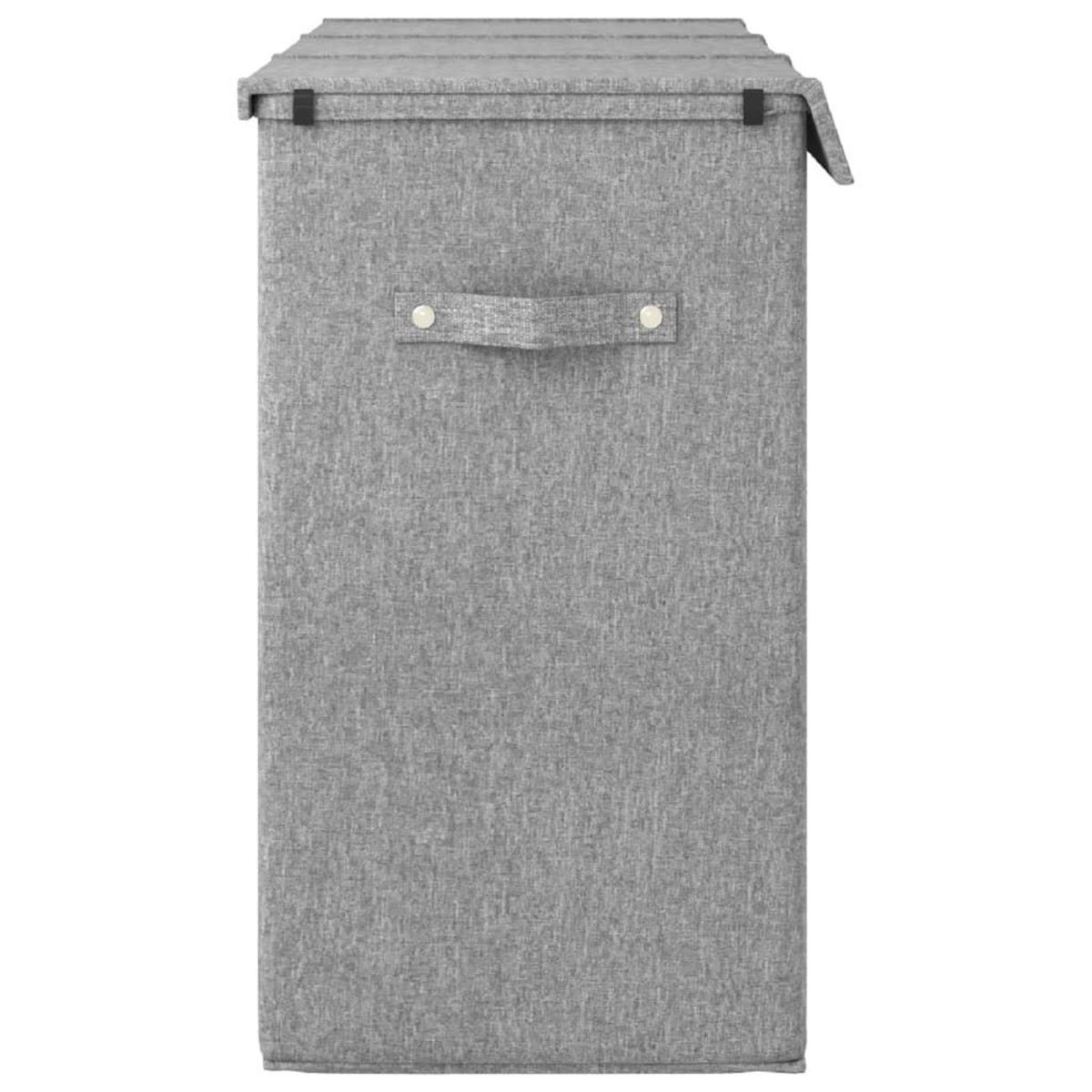 VIDAXL Panier a linge pliable Gris 64,5x34,5x59 cm Tissu en faux lin