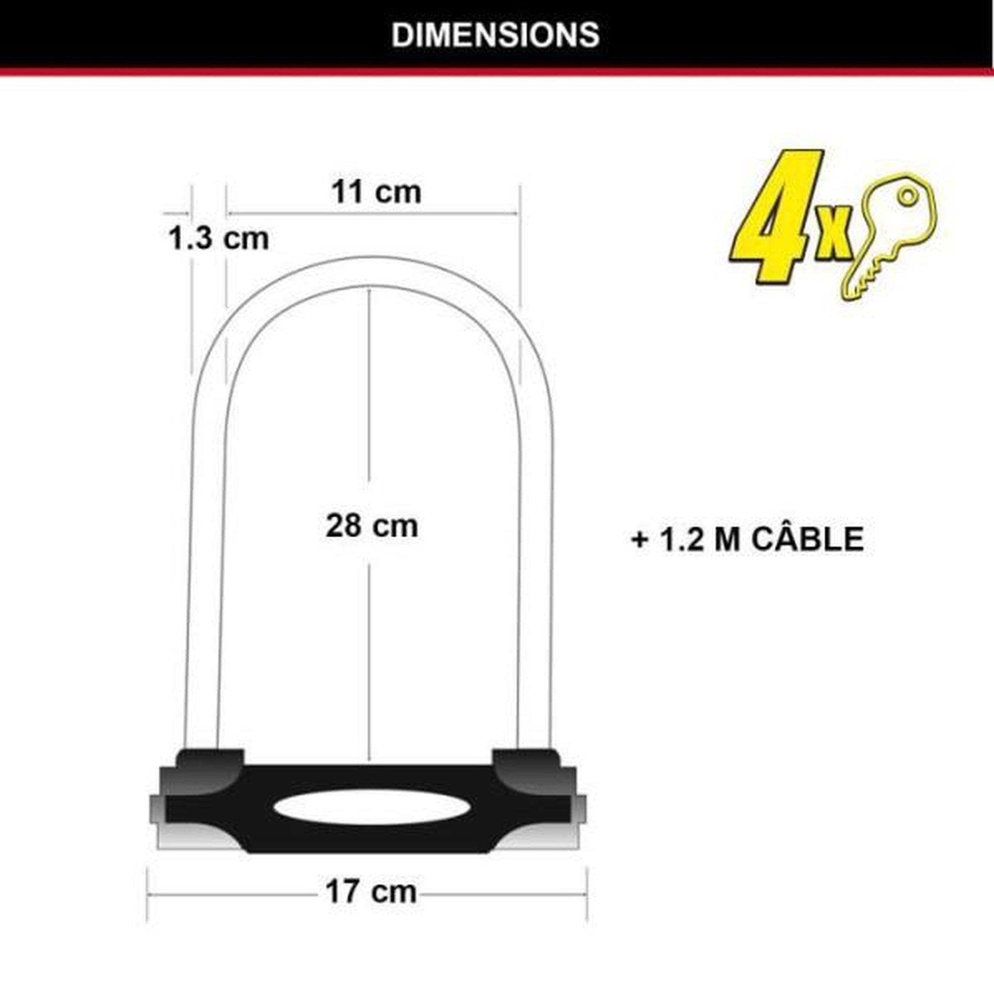 Voir la diapositive 6 : Master lock Antivol U avec Câble - MASTER LOCK - Modele XL - Sold Secure Gold, Police Approved