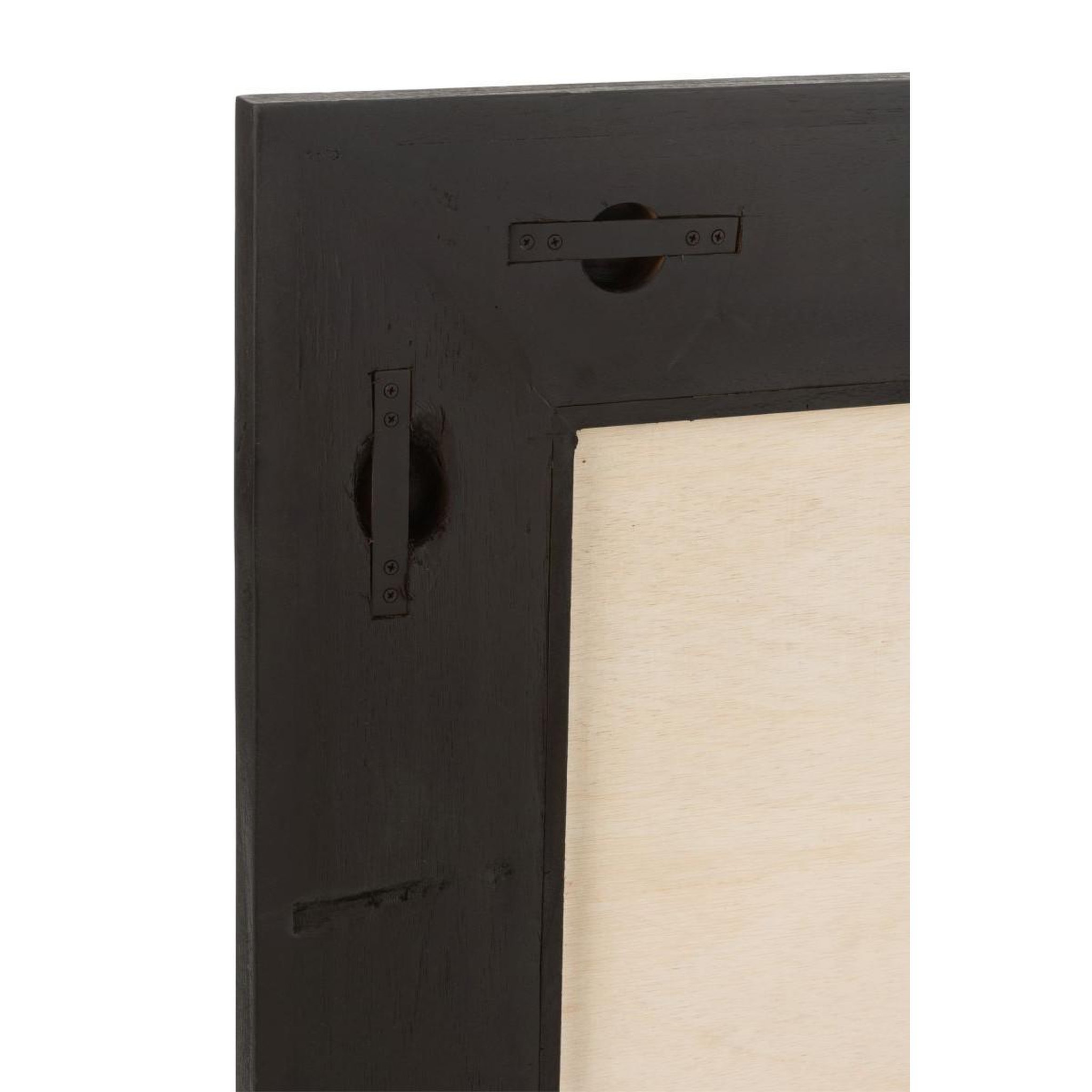 Voir la diapositive 3 : J-LINE Miroir Mural en Rotin  Molly  80cm Naturel & Noir