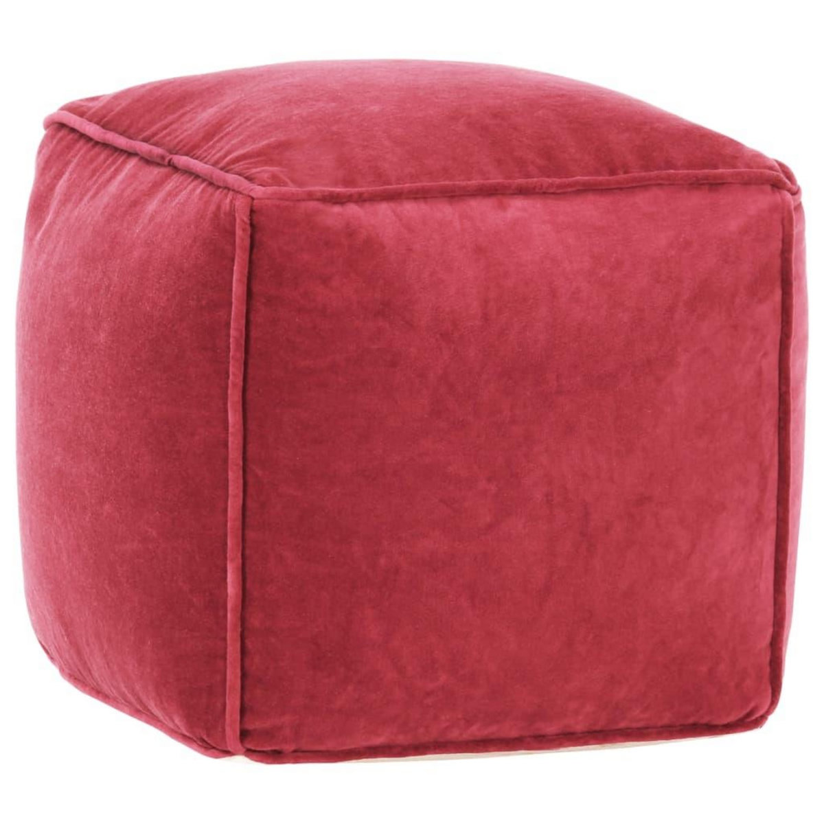 VIDAXL Pouf Velours de coton 40x40x40 cm rose