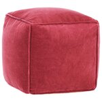 VIDAXL Pouf Velours de coton 40x40x40 cm rose