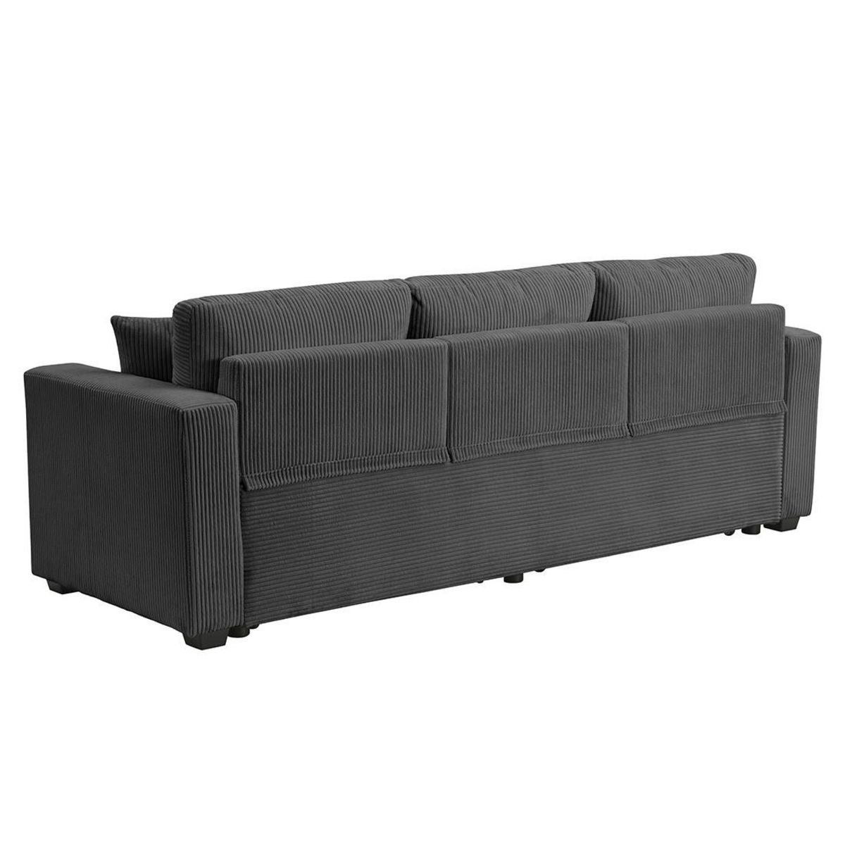 BEST MOBILIER Cyrus - canapé droit 3 places convertible en velours côtelé