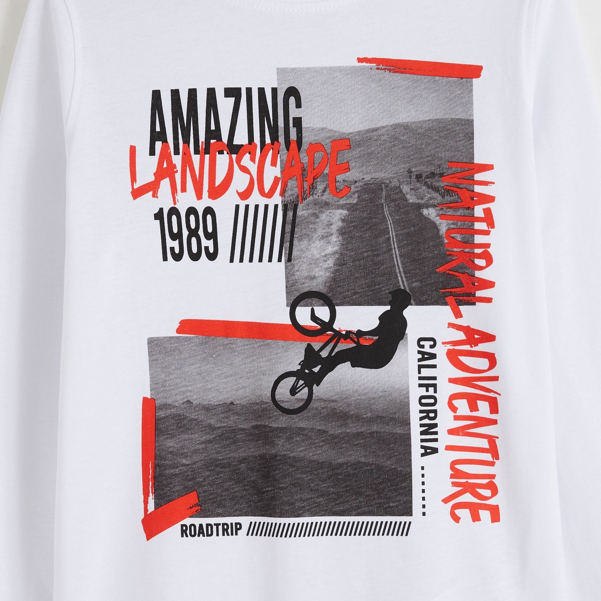 INEXTENSO T-shirt manches longues blanc garçon en coton 