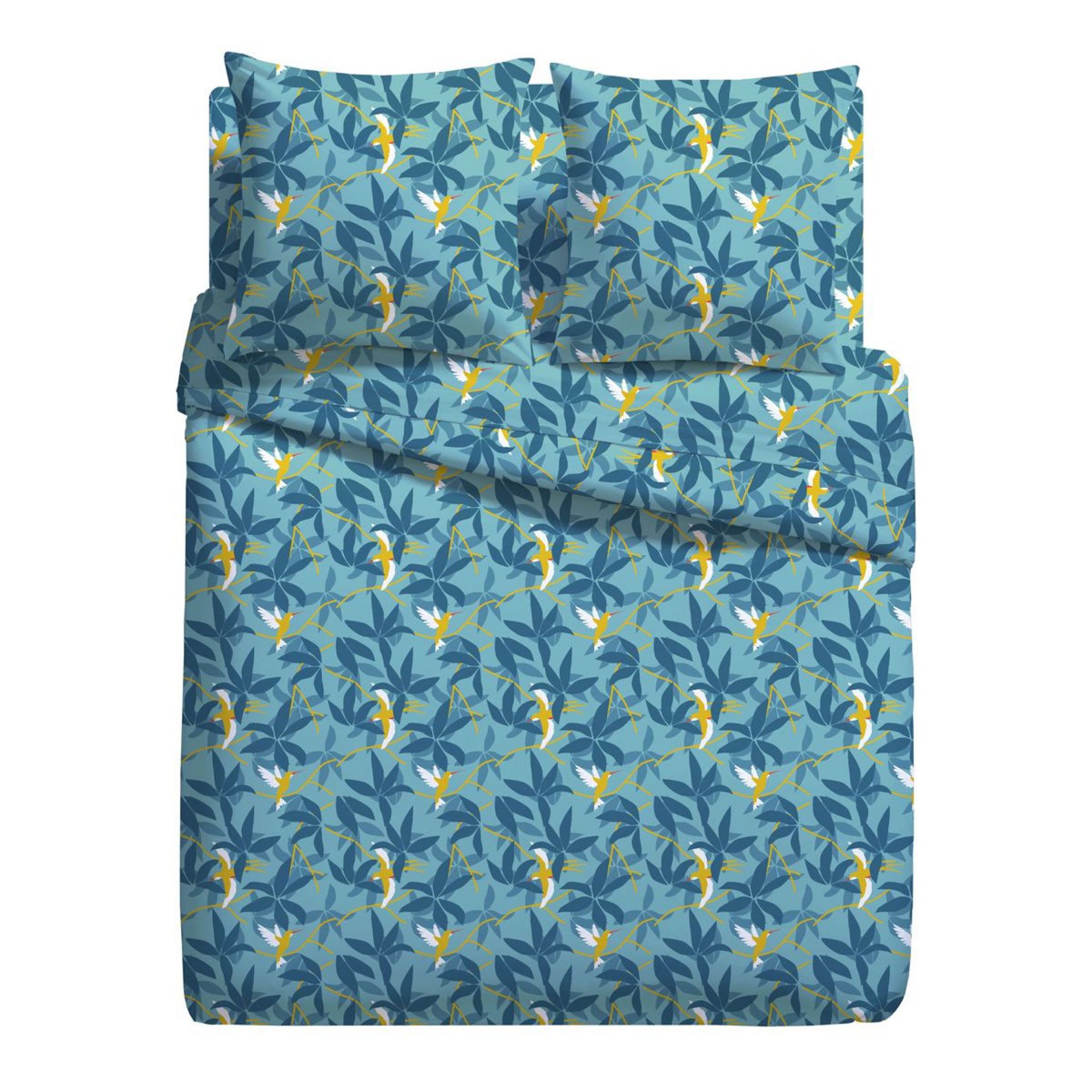 Parure de drap fantaisie en microfibre motif tropical PALMA