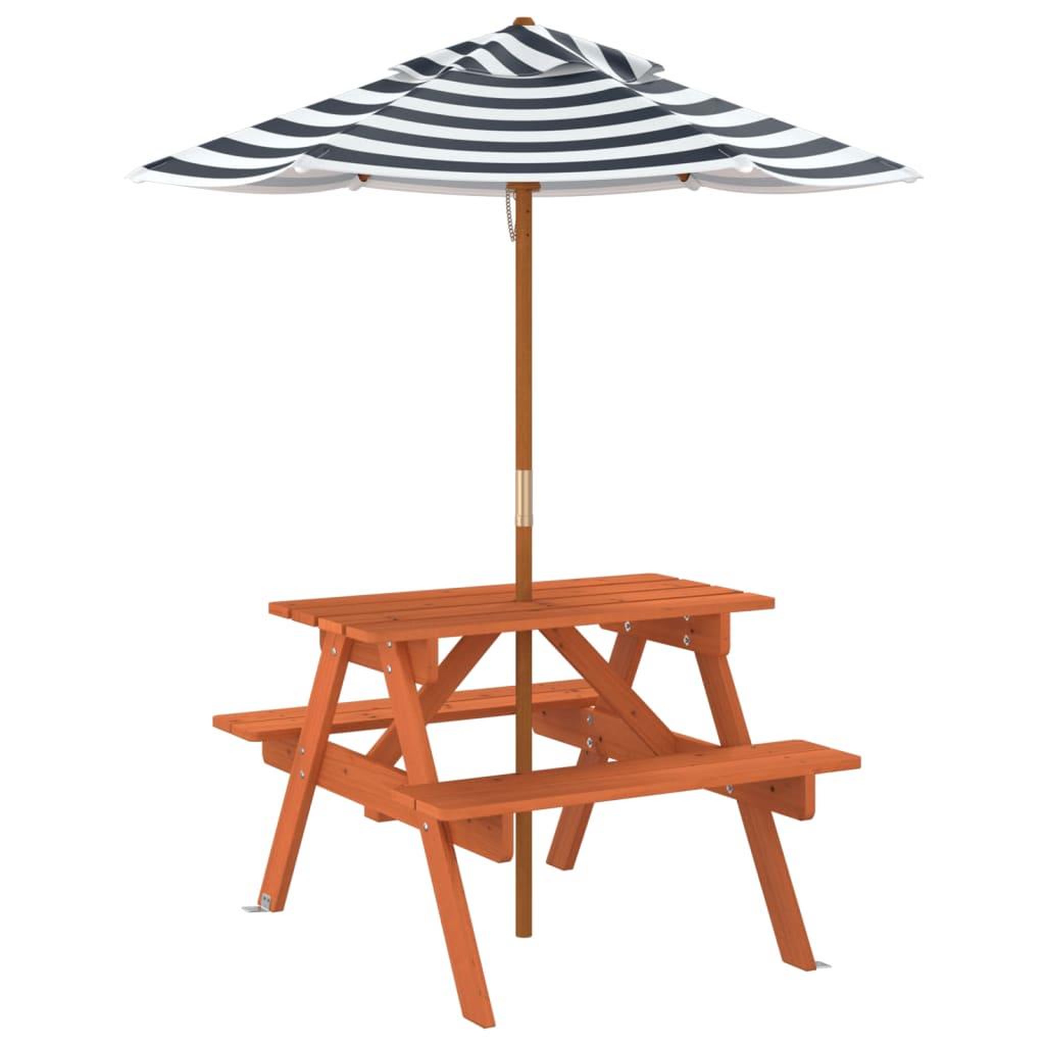 Voir la diapositive 5 : VIDAXL Table de pique-nique pour 4 enfants avec parasol bois de sapin