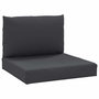 Voir la diapositive 2 : VIDAXL Coussins de palette lot de 2 noir tissu oxford