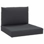Voir la diapositive 2 : VIDAXL Coussins de palette lot de 2 noir tissu oxford