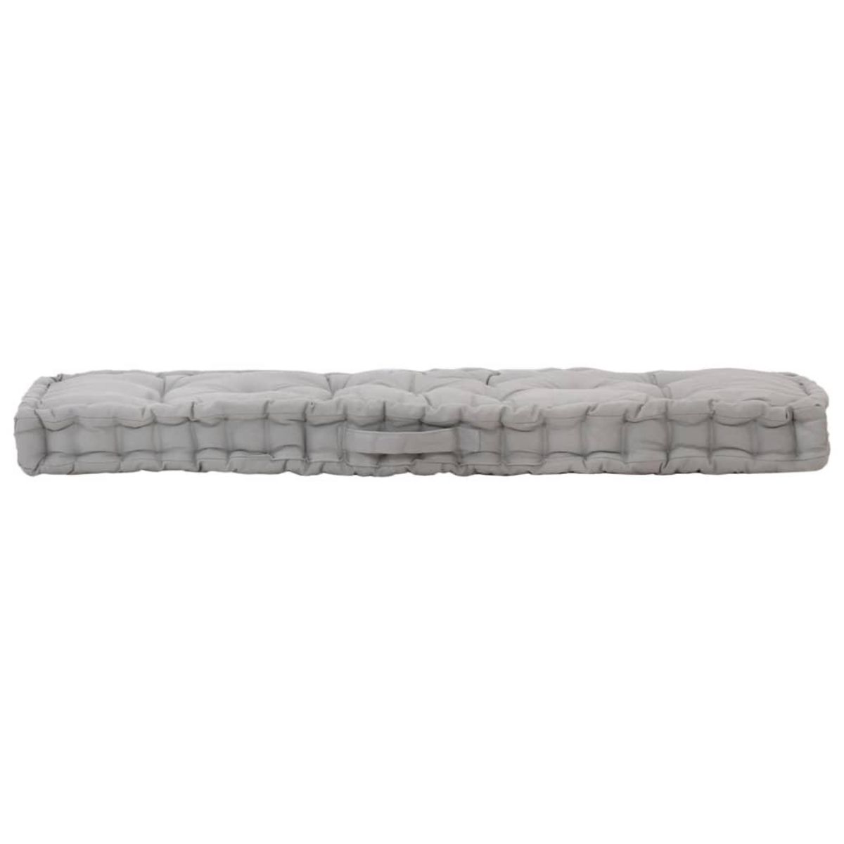 VIDAXL Coussin de plancher de palette Coton 120x40x7 cm Gris