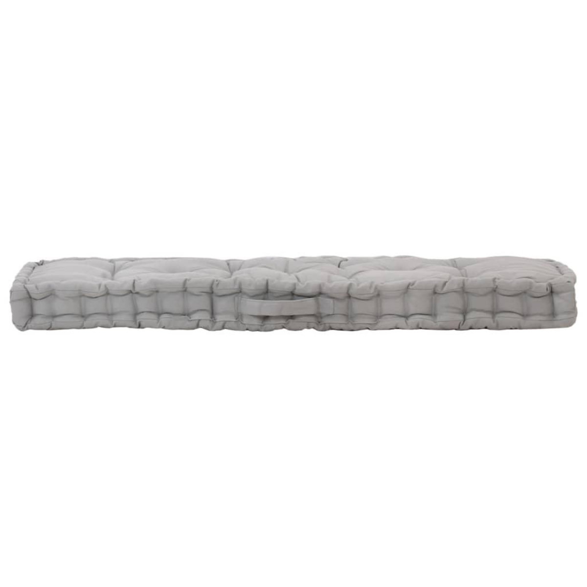 VIDAXL Coussin de plancher de palette Coton 120x40x7 cm Gris
