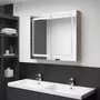 VIDAXL Armoire de salle de bain a miroir a LED Blanc et chene
