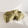 Voir la diapositive 6 : BEST MOBILIER Rebecca - canapé d'angle droit 4 places convertible avec coffre en velours texturé