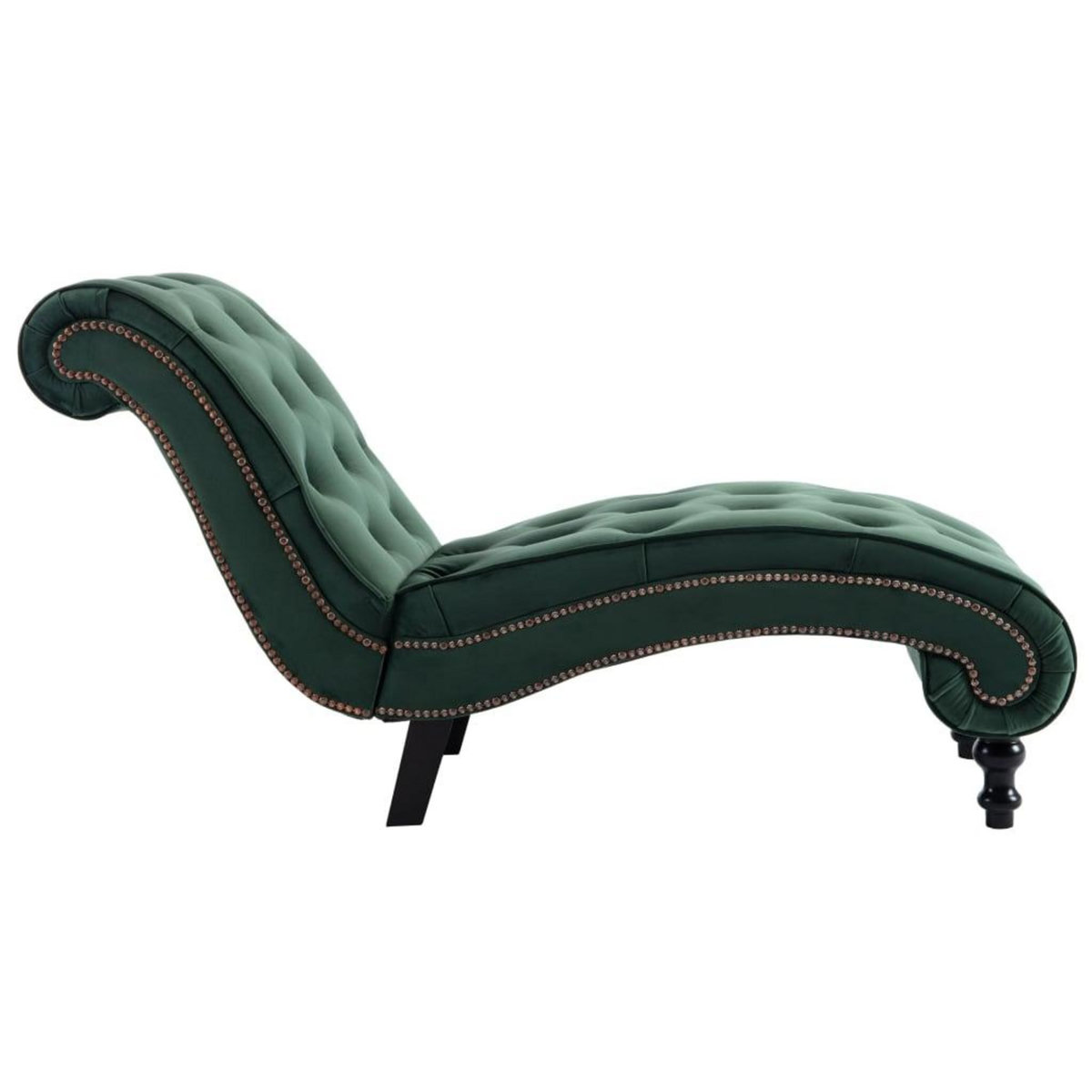 VIDAXL Chaise longue Velours Vert