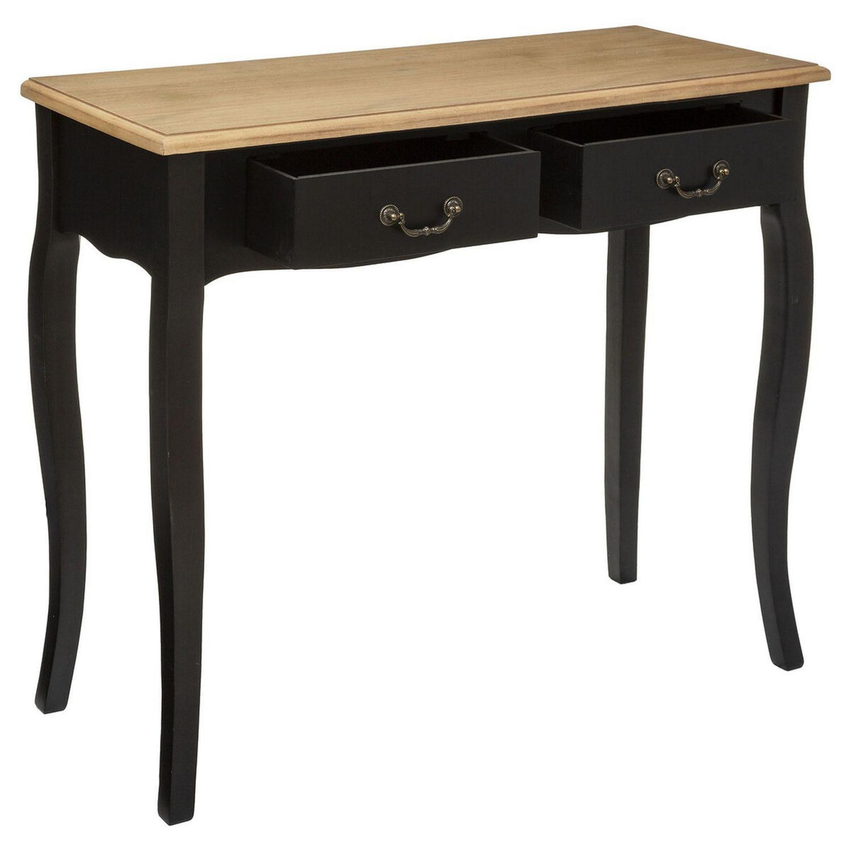 ATMOSPHERA Console Chrysa - 2 tiroirs - Noir et Bois