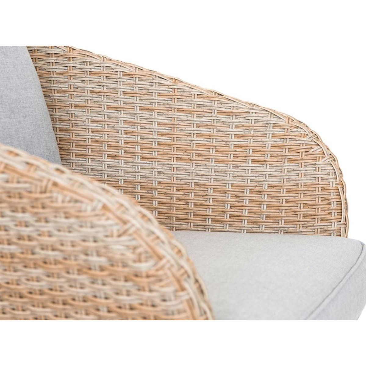 Jardiline Salon de jardin en bois et résine tréssée coloris naturel KOH TAO - 5 places - JARDILINE